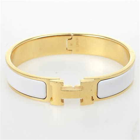 hermes white clic bracelet|Hermes clic h bracelet for sale.